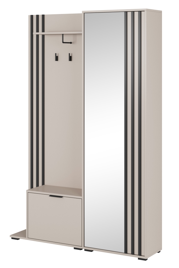 Έπιπλο εισόδου NELLY Λευκό Kazmir με καθρέπτη 131x192x40cm