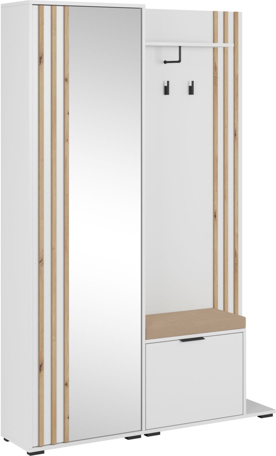Lh-homefurniture Έπιπλο εισόδου NELLY με μαξιλάρι και καθρέπτη 131x192x40cm P_NLw_me Lh-homefurniture Έπιπλο εισόδου NELLY με μαξιλάρι και καθρέπτη 131x192x40cm P_NLw_me