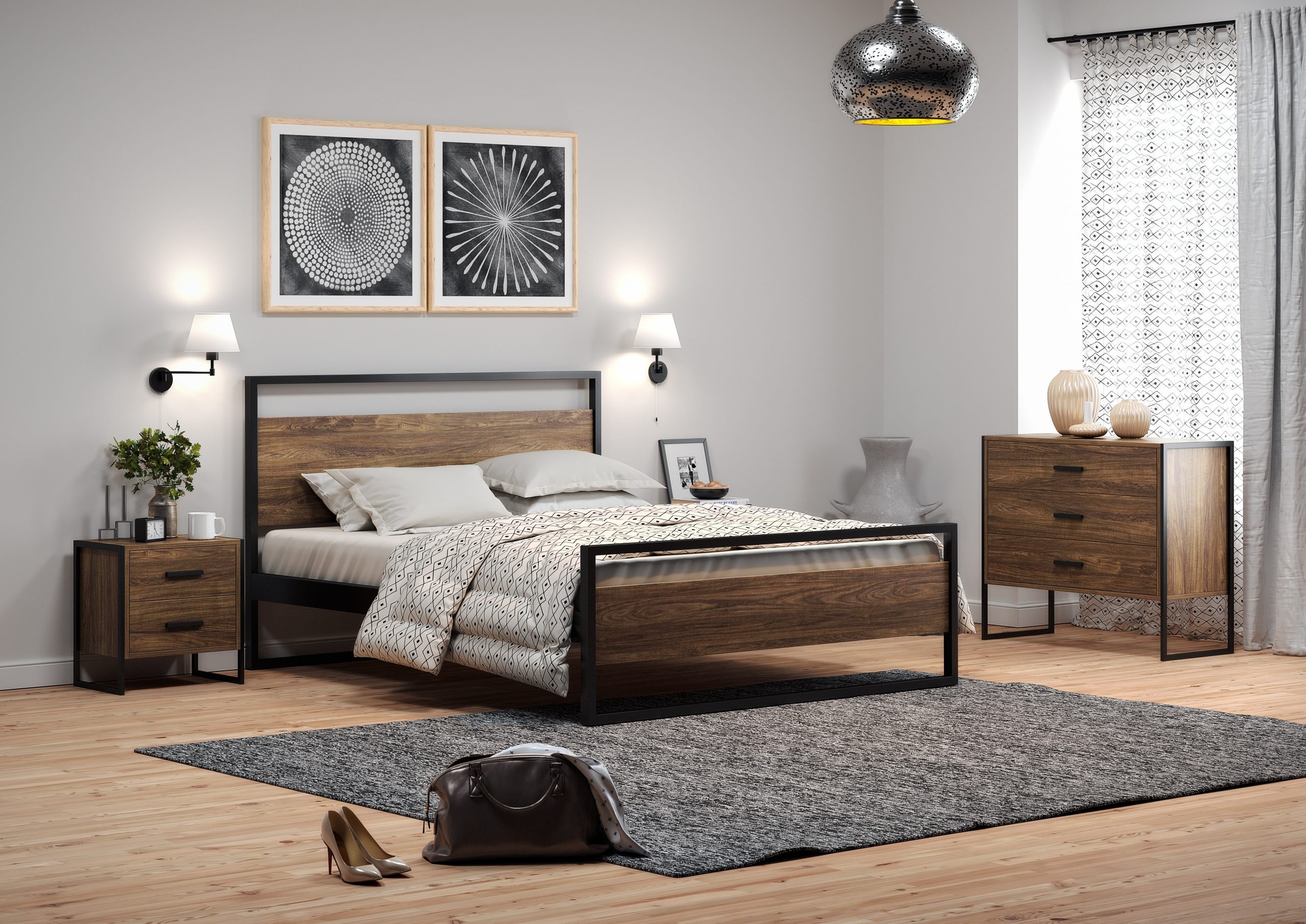 KPS KPS/ ΛΩΡΑ  ΣΕΤ ΚΡΕΒΑΤΟΚΑΜΑΡΑ 4 ΤΕΜ ΞΥΛΟ-ΜΕΤΑΛΛΟ ΓΙΑ ΣΤΡΩΜΑ 160Χ200 ΕΚ KPS-000261