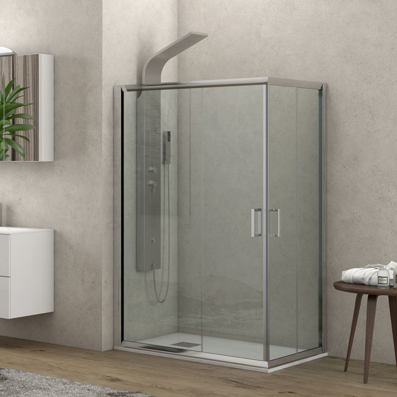 KARAG  NEW FLORA Καμπίνα ορθογώνια με διάφανο κρύσταλλο NEW FLORA 100 Χρωμέ KARAG 72x90x170cm KARAG-5206836004273