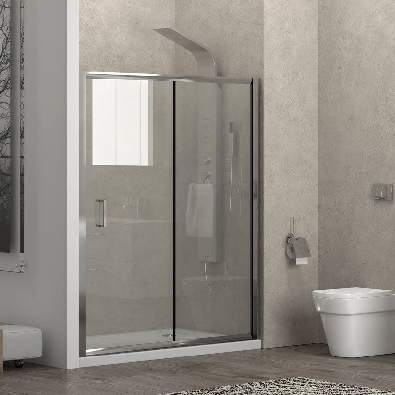 KARAG  NEW FLORA Καμπίνα από τοίχο σε τοίχο με διάφανο κρύσταλλο NEW FLORA 500 Χρωμέ KARAG 110x180cm KARAG-5206836561509