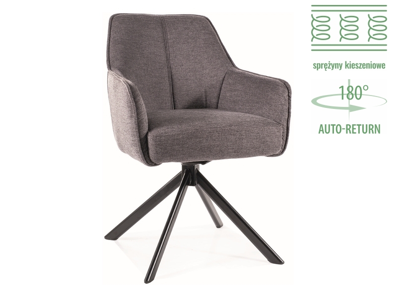 KRZESŁO NOTTI BREGO CZARNY STELAŻ / C. SZARY 18 DIOMMI-80-3349