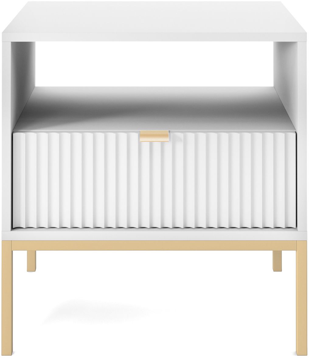 Lh-homefurniture Κομοδίνο Nova Λευκό +χρυσό 54x56x39cm P_Nova_11_Bi_g Lh-homefurniture Κομοδίνο Nova Λευκό +χρυσό 54x56x39cm P_Nova_11_Bi_g