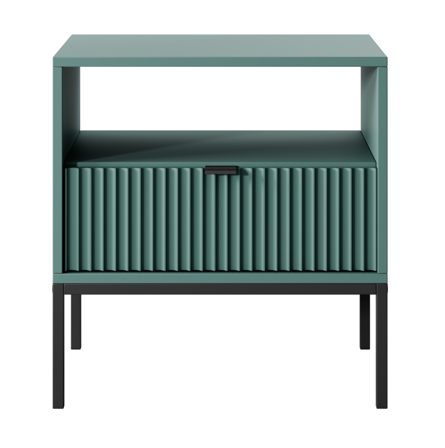 Κομοδίνο Nova Πράσινο + Ανθρακί βάση+πόμολο 54x56x39cm