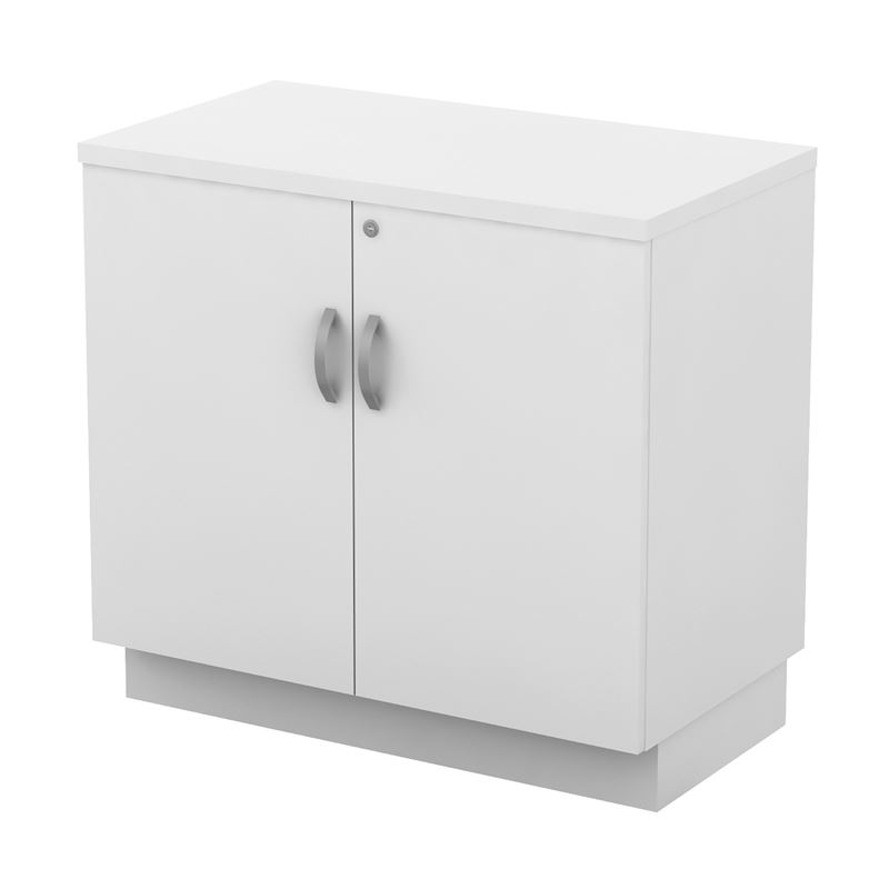 WOODWELL ΝΤΟΥΛΑΠΙ Χαμηλό Γραφείου Δίφυλλο με 2 Ράφια, Απόχρωση Άσπρο 80x45x75cm ΕΟ979,3