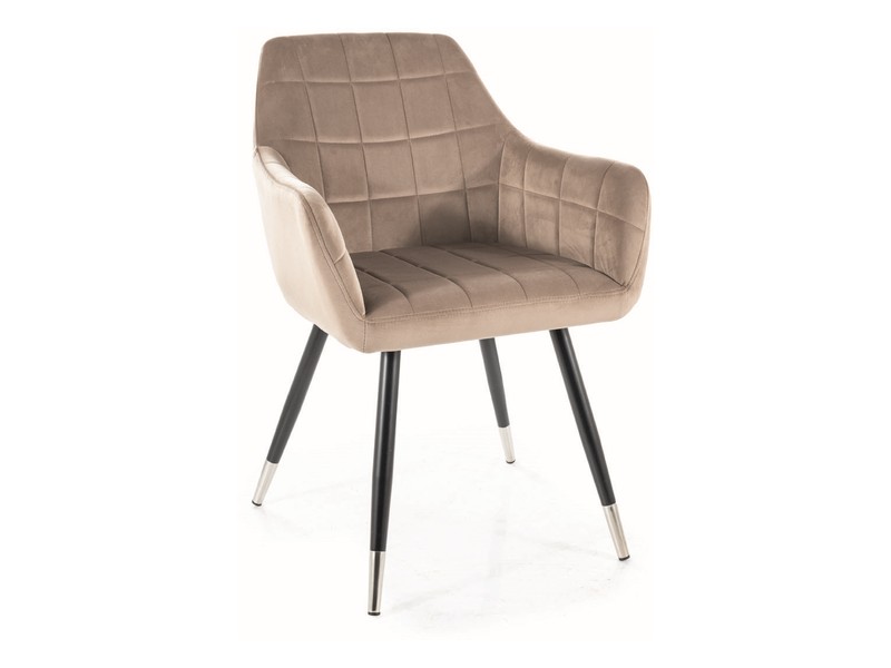KRZESŁO NUXE VELVET CZARNY/CHROM STELAŻ/C.BEŻ BLUVEL 40 DIOMMI-80-2965 KRZESŁO NUXE VELVET CZARNY/CHROM STELAŻ/C.BEŻ BLUVEL 40 DIOMMI-80-2965