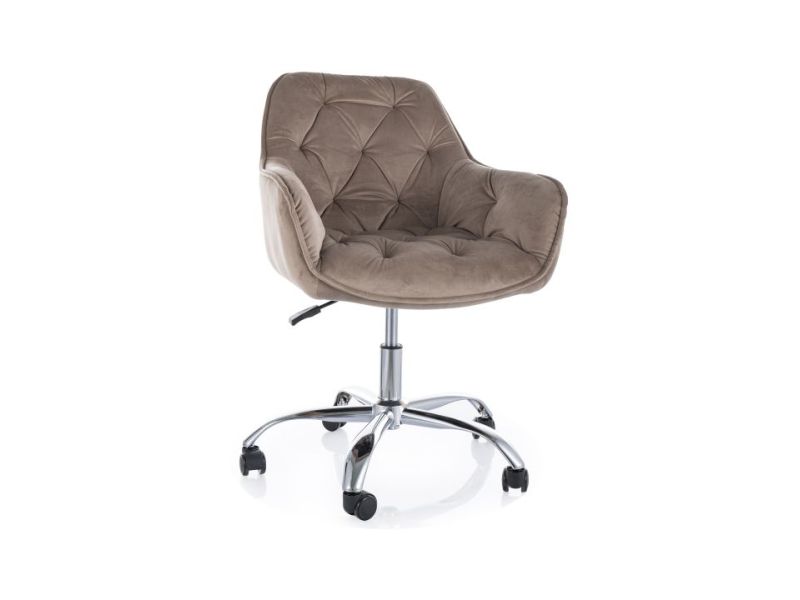 FOTEL OBROTOWY Q-190 VELVET CIEMNY BEŻ 40 DIOMMI-80-3771