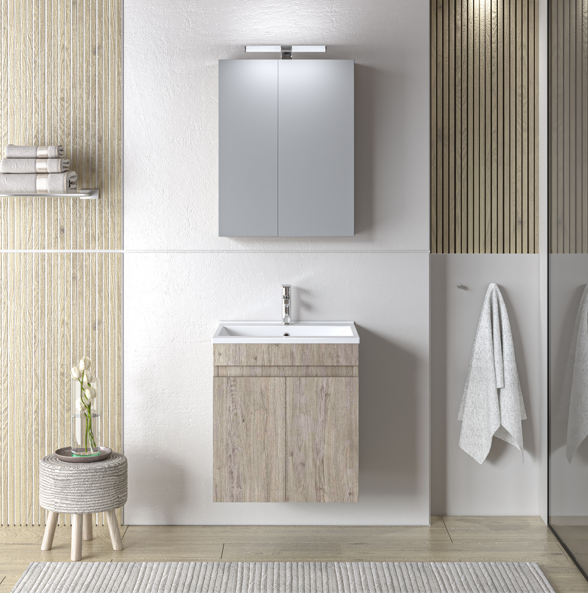 Σετ Έπιπλο Μπάνιου OMEGA BEIGE OAK 50 9SOM050BO0W Πάγκο 47x44x60 9SOM050BO0W Σετ Έπιπλο Μπάνιου OMEGA BEIGE OAK 50 9SOM050BO0W Πάγκο 47x44x60 9SOM050BO0W