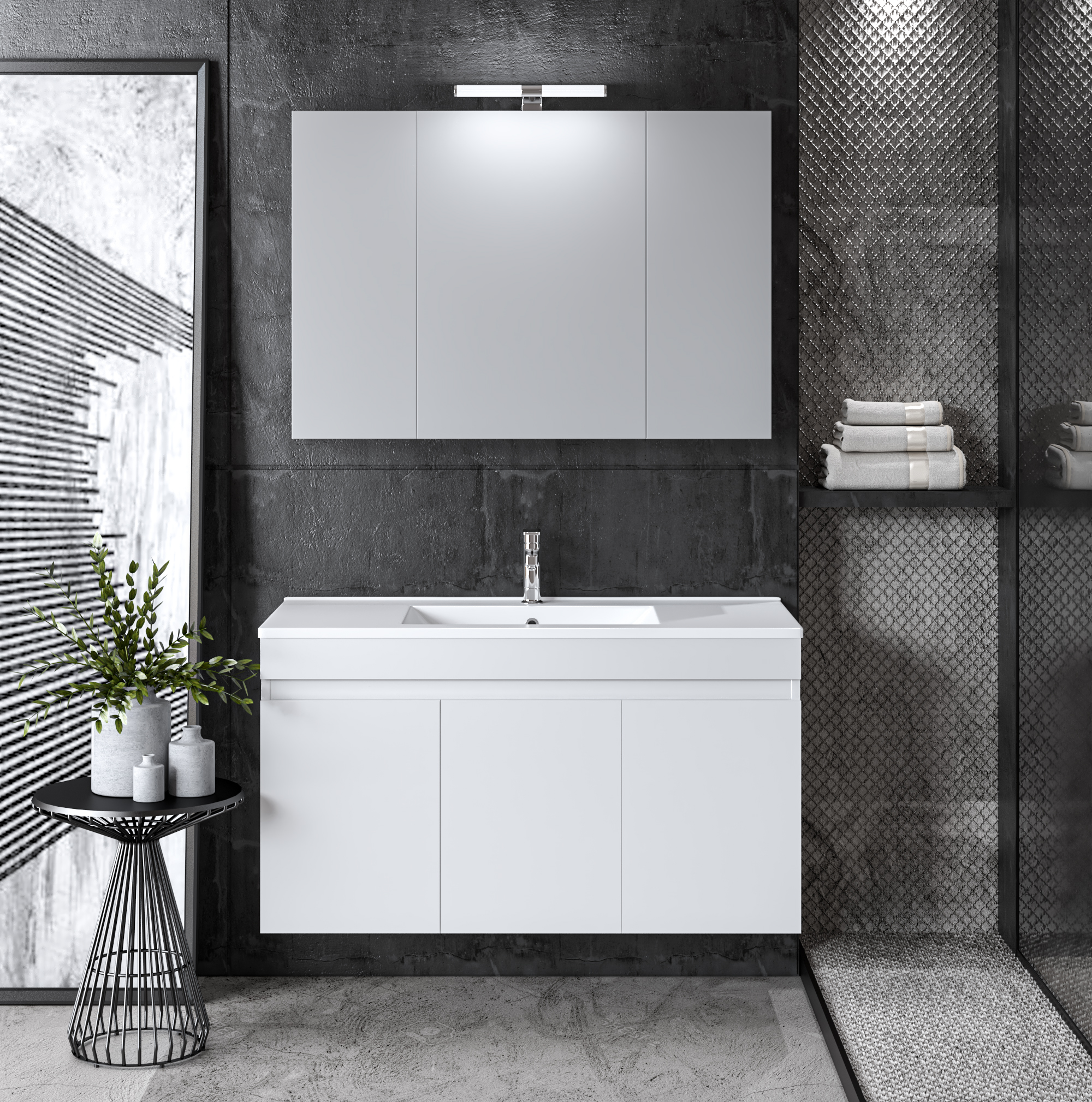 Σετ Έπιπλο Μπάνιου OMEGA WHITE 100 NEW 9SOM100GLNW Πάγκο 97x44x60cm 9SOM100GLNW Σετ Έπιπλο Μπάνιου OMEGA WHITE 100 NEW 9SOM100GLNW Πάγκο 97x44x60cm 9SOM100GLNW