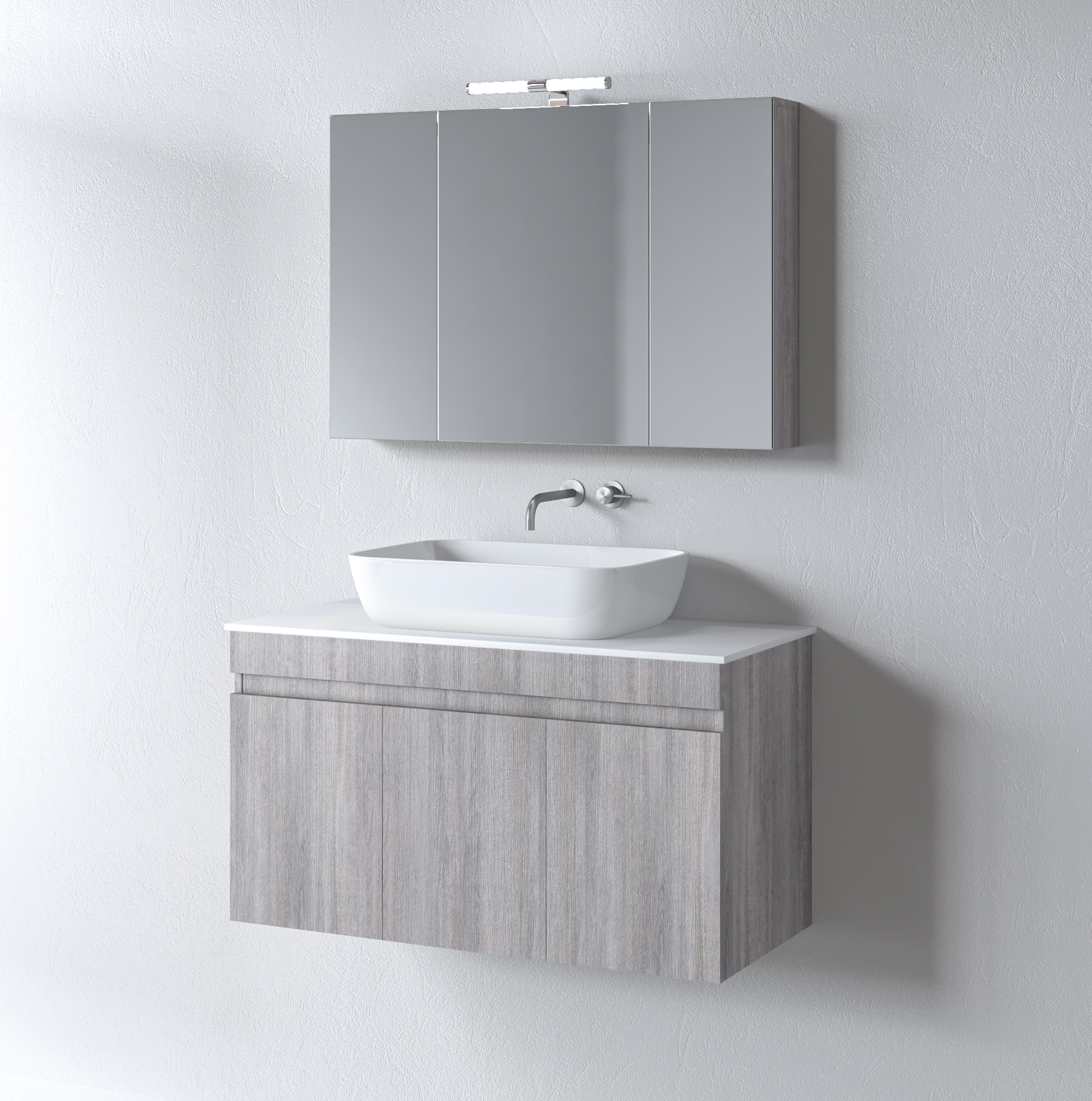 ΣΕΤ ΕΠΙΠΛΟΥ OMEGA TOP 90cm χρ.GREY OAK 9SOMT090GO