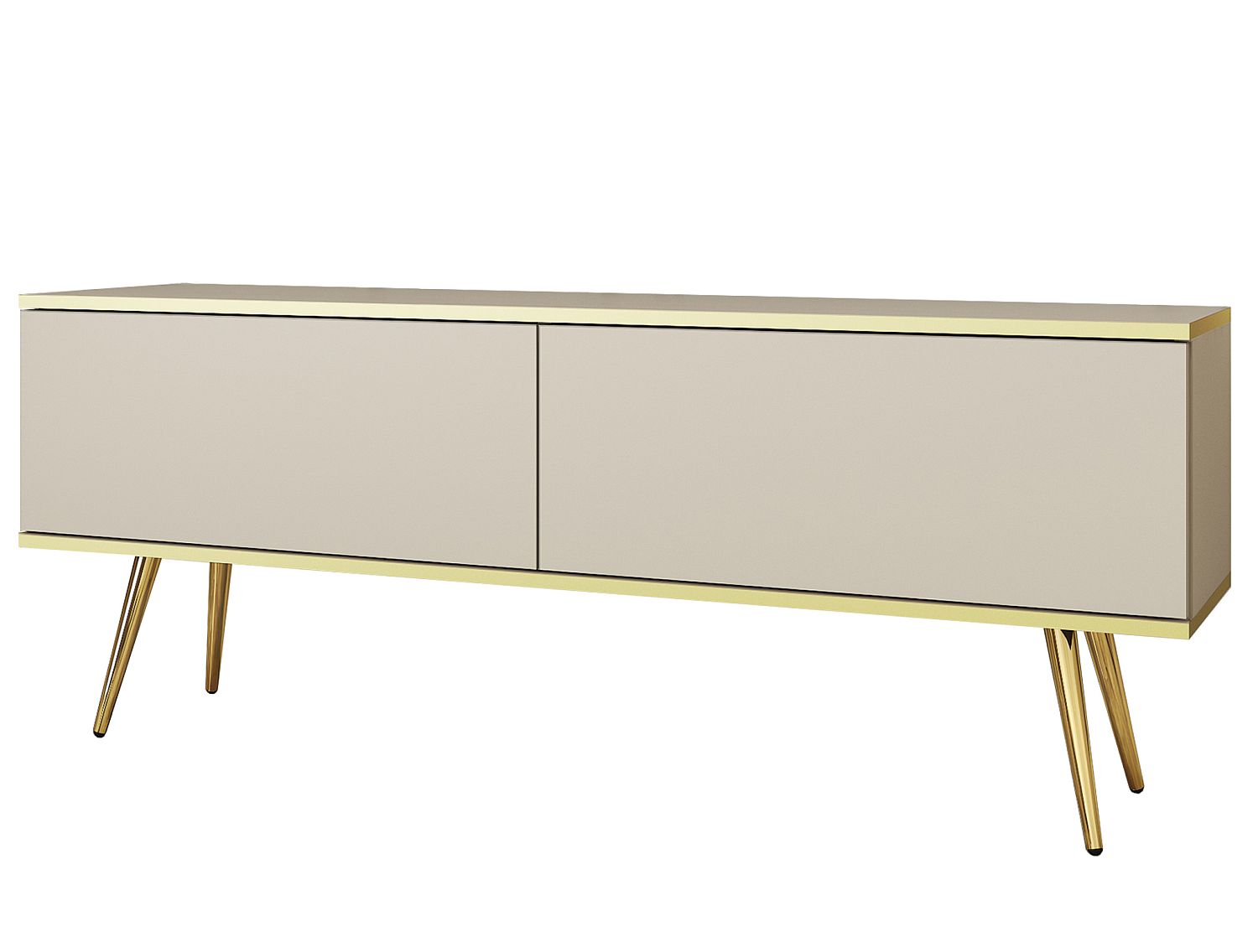 Lh-homefurniture Έπιπλο τηλεόρασης ORO Μπεζ + Χρυσό 135x53x32cm P_ORO_STV_Bz+GL Lh-homefurniture Έπιπλο τηλεόρασης ORO Μπεζ + Χρυσό 135x53x32cm P_ORO_STV_Bz+GL