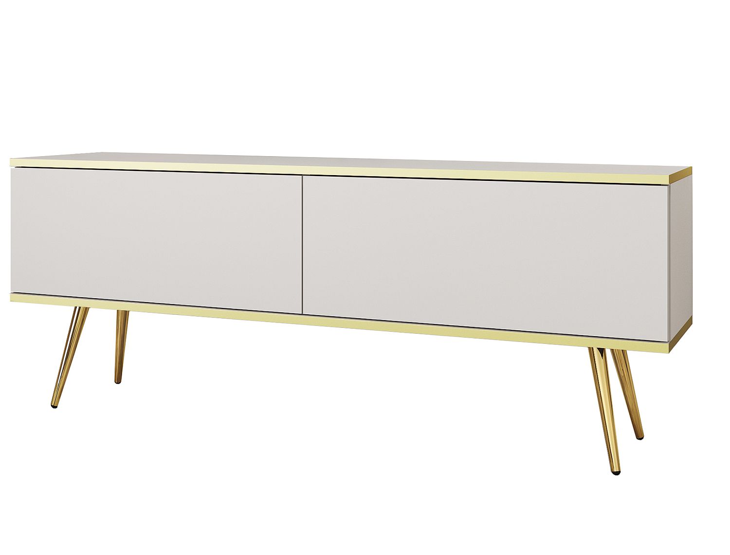 Lh-homefurniture Έπιπλο τηλεόρασης ORO Λευκό+ χρυσό 135x53x32cm P_ORO_STVb+GL Lh-homefurniture Έπιπλο τηλεόρασης ORO Λευκό+ χρυσό 135x53x32cm P_ORO_STVb+GL