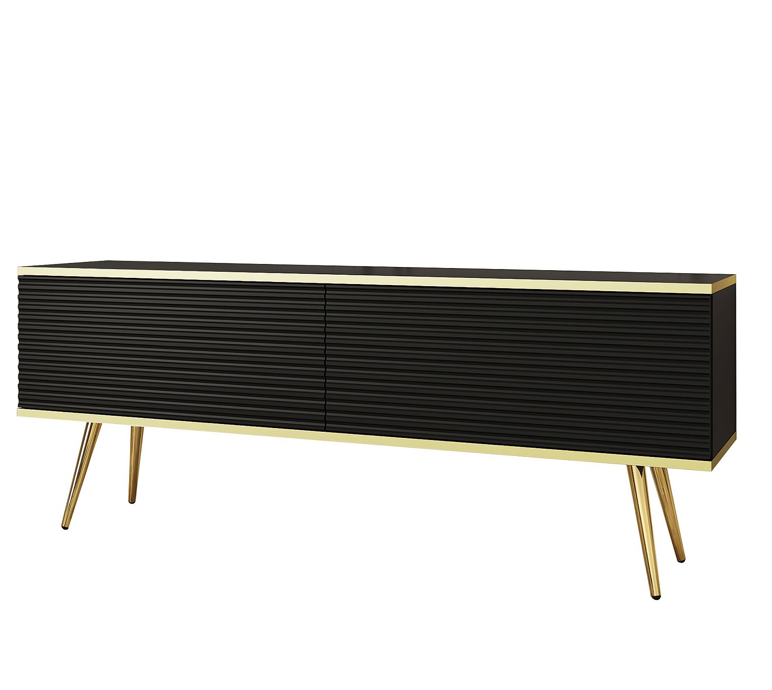 Lh-homefurniture Έπιπλο τηλεόρασης ORO_MDF Ανθρακί + χρυσό 135x53x32cm P_ORO_STVc_MDF_GL Lh-homefurniture Έπιπλο τηλεόρασης ORO_MDF Ανθρακί + χρυσό 135x53x32cm P_ORO_STVc_MDF_GL
