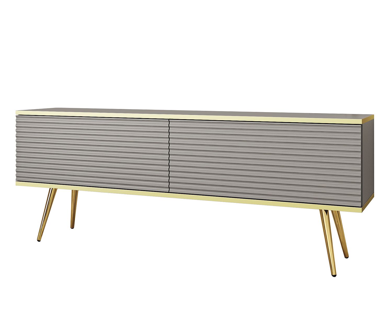 Lh-homefurniture Έπιπλο τηλεόρασης ORO_MDF γκρι + χρυσό 135x53x32cm P_ORO_STV_Sz_MDF_GL Lh-homefurniture Έπιπλο τηλεόρασης ORO_MDF γκρι + χρυσό 135x53x32cm P_ORO_STV_Sz_MDF_GL
