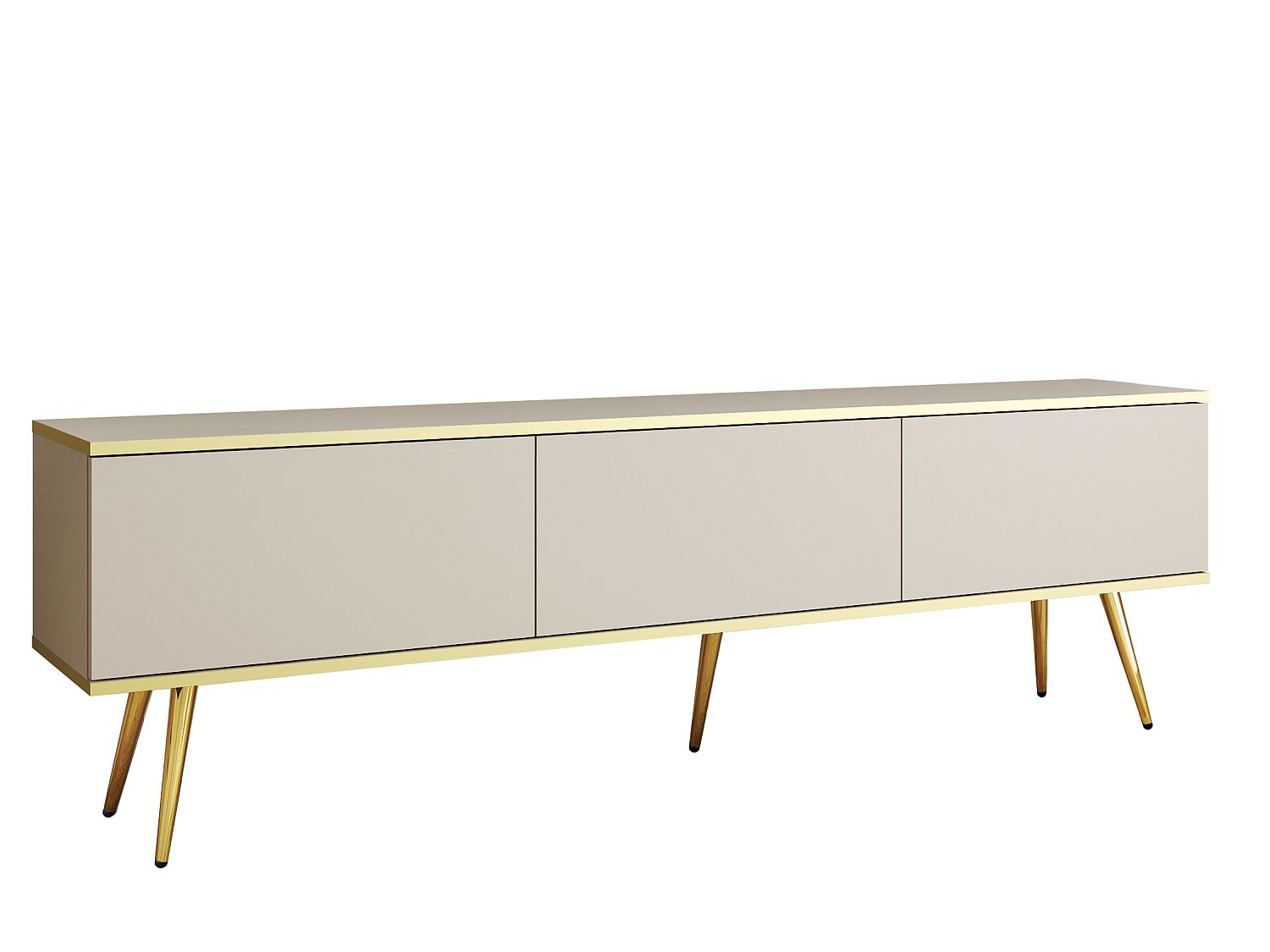 Lh-homefurniture Έπιπλο τηλεόρασης ORO  Μπεζ + Χρυσό 175x53x32cm P_ORO_BTVbz+GL