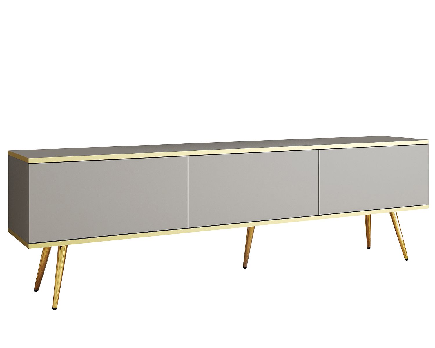 Lh-homefurniture Έπιπλο τηλεόρασης ORO  γκρι+ Χρυσό 175x53x32cm P_ORO_BTVs+GL