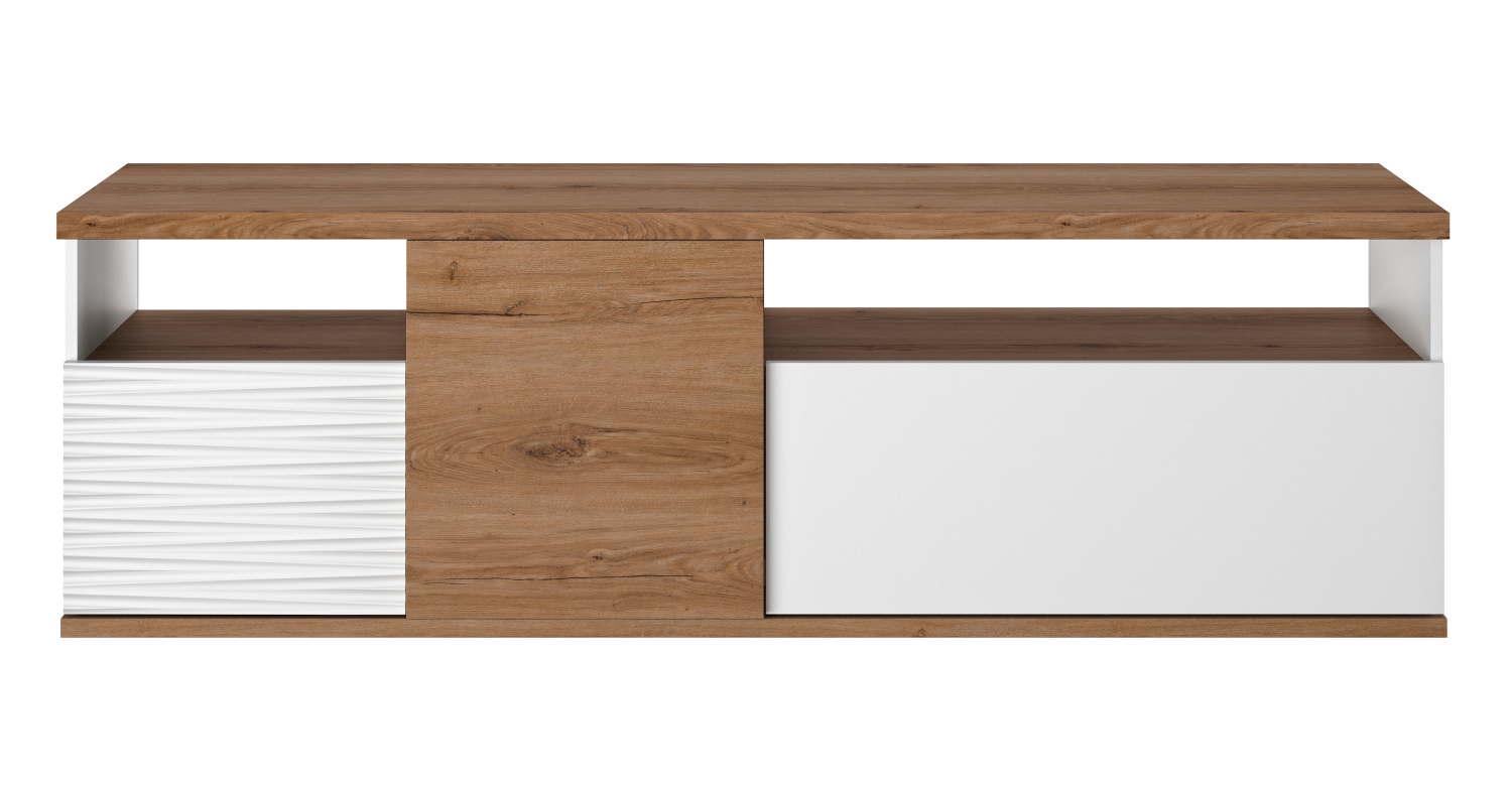 Insi Otello έπιπλο τηλεόρασης 182x47x57εκ. Helvezia Oak / Λευκό 015.GM43 Insi Otello έπιπλο τηλεόρασης 182x47x57εκ. Helvezia Oak / Λευκό 015.GM43