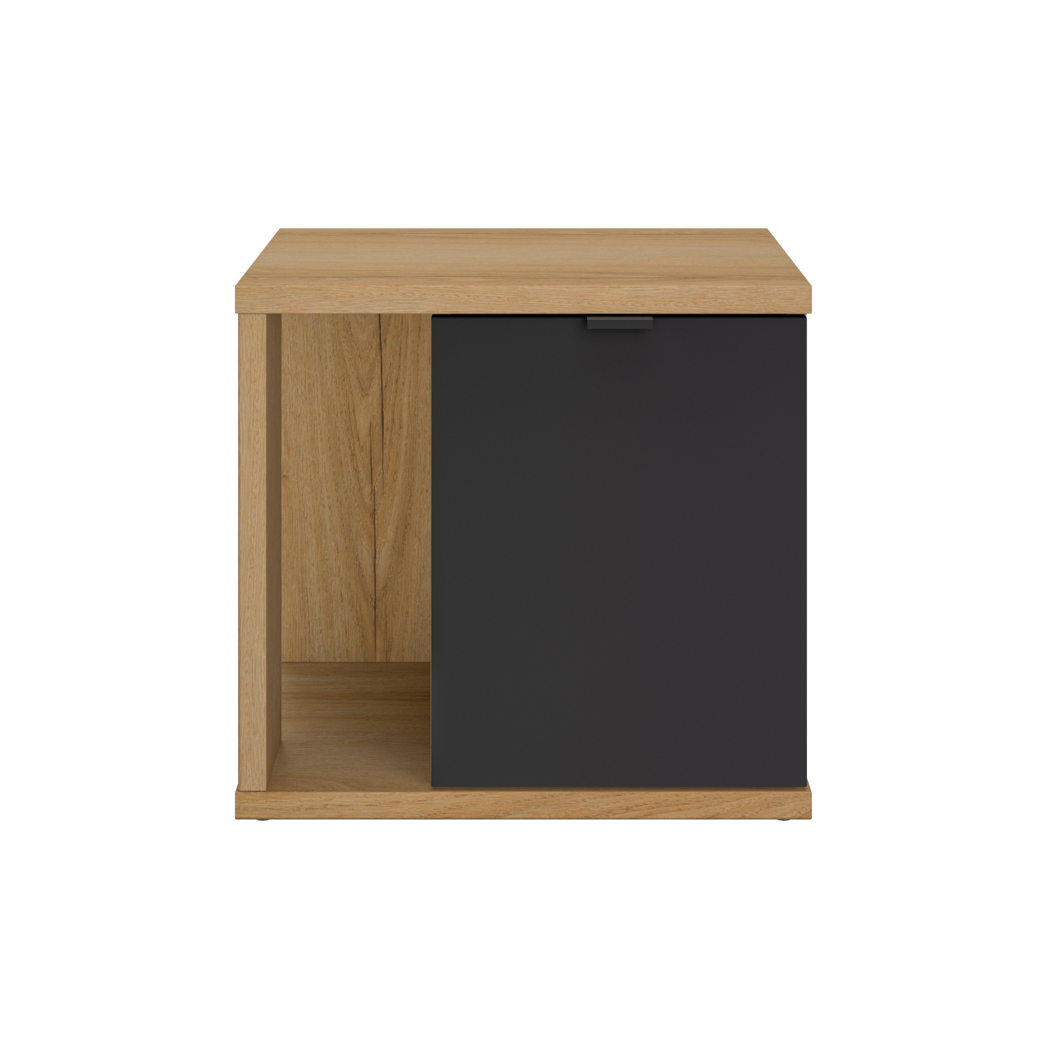 Insi Otello κομοδίνο με μία πόρτα 45x35x42εκ. Helvezia Oak / Μαύρο 0191.GM02 Insi Otello κομοδίνο με μία πόρτα 45x35x42εκ. Helvezia Oak / Μαύρο 0191.GM02