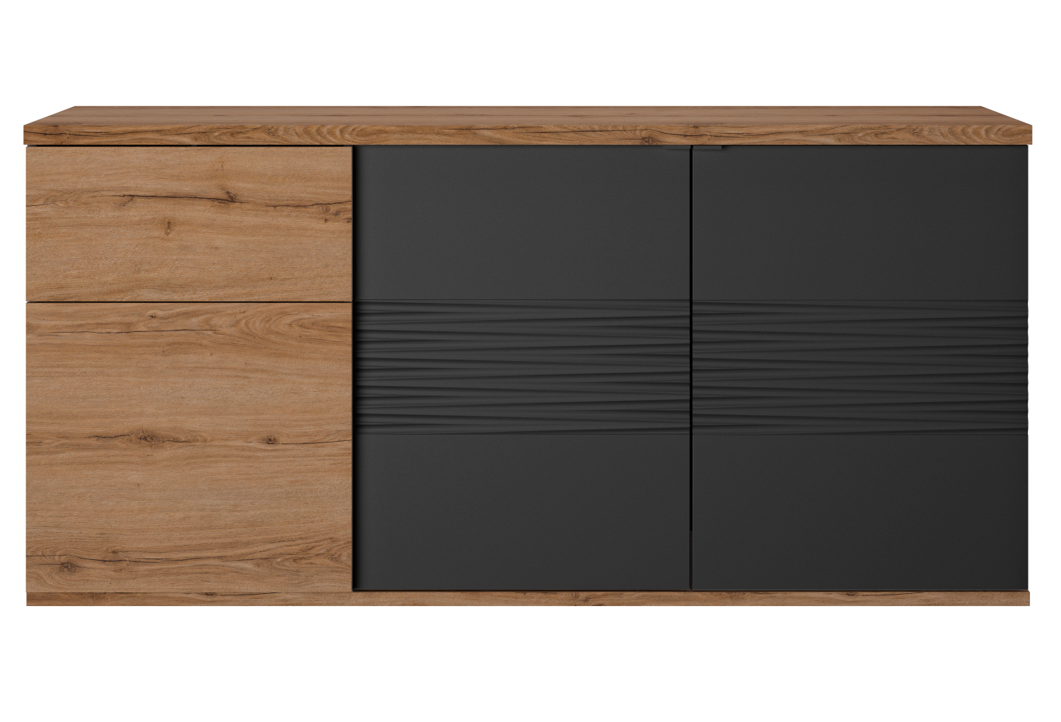 Insi Otello μπουφές με 3 πόρτες και 1 συρτάρι 180x47x87εκ. Helvezia Oak / Μαύρο 009.GM77 Insi Otello μπουφές με 3 πόρτες και 1 συρτάρι 180x47x87εκ. Helvezia Oak / Μαύρο 009.GM77