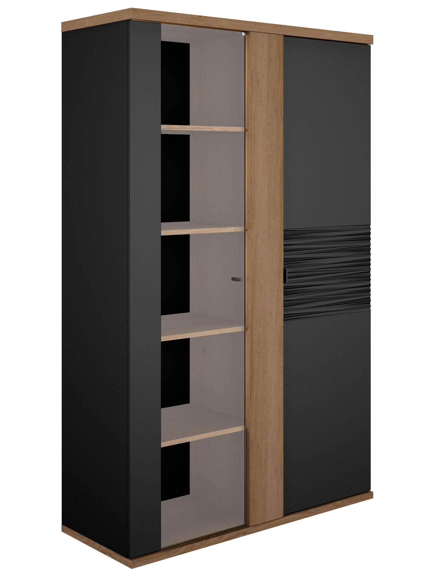 Insi Otello βιτρίνα με δυο πόρτες 110x45x178εκ. Helvezia Oak / Μαύρο 014.GM52 Insi Otello βιτρίνα με δυο πόρτες 110x45x178εκ. Helvezia Oak / Μαύρο 014.GM52