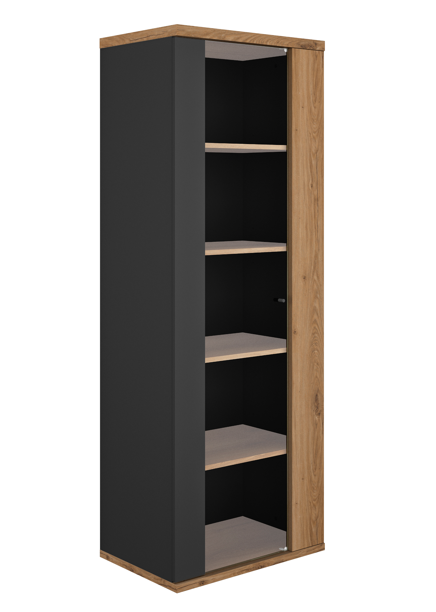 Insi Otello βιτρίνα με μία πόρτα 64x45x178εκ. Helvezia Oak / Μαύρο 014.GM53 Insi Otello βιτρίνα με μία πόρτα 64x45x178εκ. Helvezia Oak / Μαύρο 014.GM53