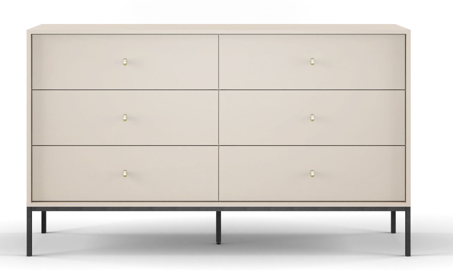 Lh-homefurniture Συρταριέρα Mono χρώμα Μπεζ  με 6 συρτάρια 154x91x39cm P_MNBz_21-6s
