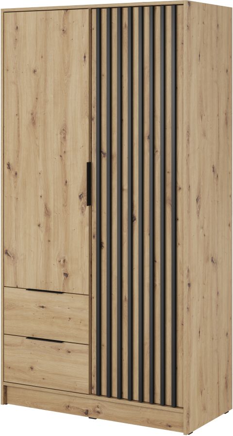 Ντουλάπα Nelly Δίφυλλη Φυσικό Artisan 105x200x51cm