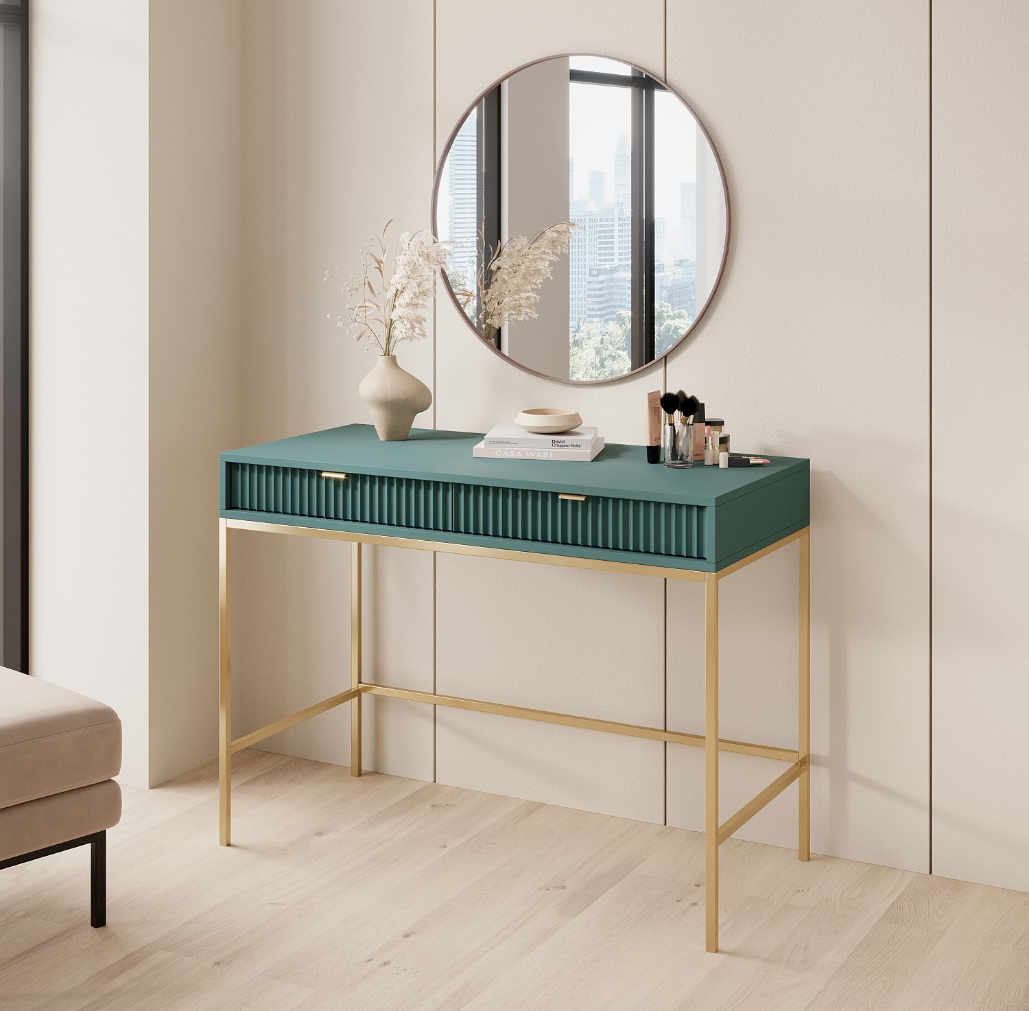 Lh-homefurniture Έπιπλο Εισόδου Nova Πράσινο+ Χρυσό 103,5×77,6x50cm P_Nova_12_LAB_G