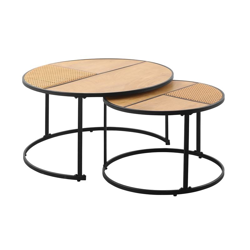 WOODWELL ΕΜ9617,SPABLO Set-2 Τραπεζάκια Σαλονιού-Καθιστικού, Μέταλλο Βαφή Μαύρο, Απόχρωση Φυσικό Φ.60 H.41cm + Φ.80 H.45cm ΕΜ9617,S WOODWELL ΕΜ9617,SPABLO Set-2 Τραπεζάκια Σαλονιού-Καθιστικού, Μέταλλο Βαφή Μαύρο, Απόχρωση Φυσικό Φ.60 H.41cm + Φ.80 H.45cm ΕΜ9617,S