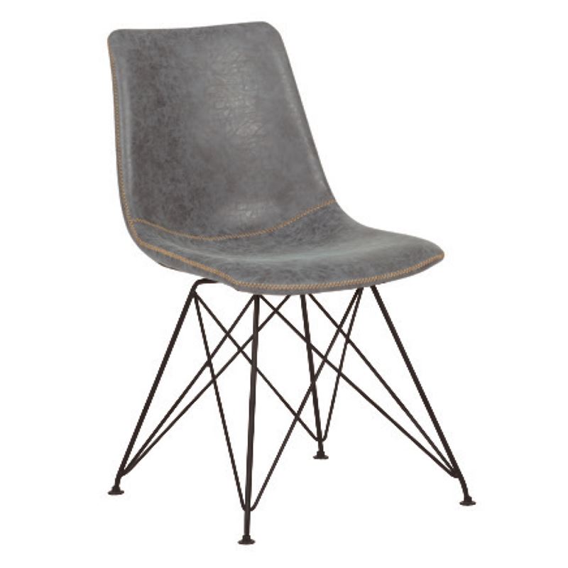 WOODWELL ΕΜ777,1PANTON Καρέκλα Μέταλλο Βαφή Μαύρη, PU Vintage Grey 43x57x81cm ΕΜ777,1 WOODWELL ΕΜ777,1PANTON Καρέκλα Μέταλλο Βαφή Μαύρη, PU Vintage Grey 43x57x81cm ΕΜ777,1