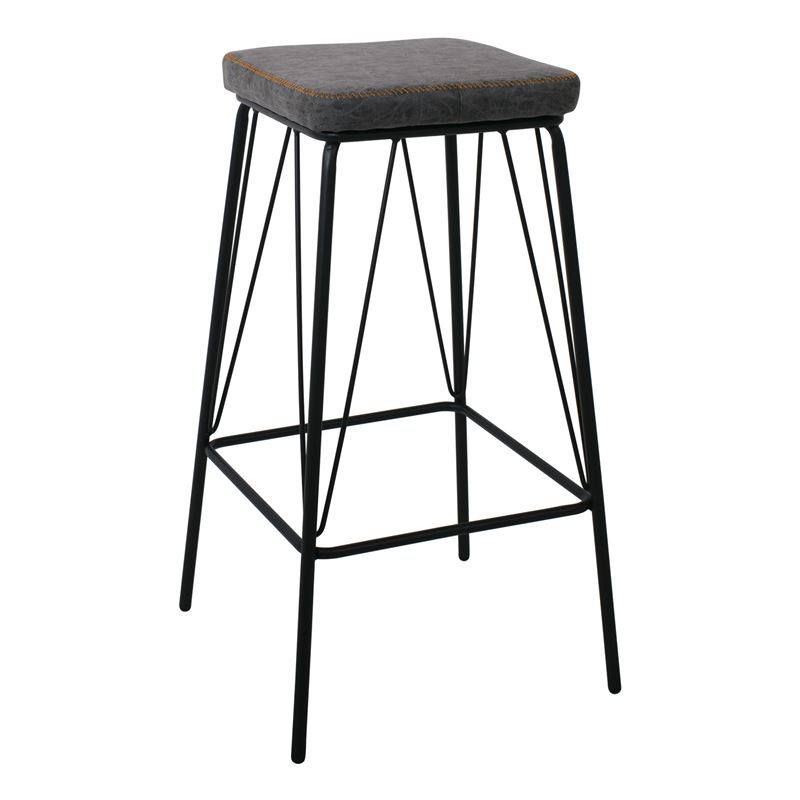 WOODWELL ΕΜ779,1PANTON Σκαμπό BAR, Μέταλλο Βαφή Μαύρο, PU Απόχρωση Vintage Grey 43x43x76cm ΕΜ779,1 WOODWELL ΕΜ779,1PANTON Σκαμπό BAR, Μέταλλο Βαφή Μαύρο, PU Απόχρωση Vintage Grey 43x43x76cm ΕΜ779,1
