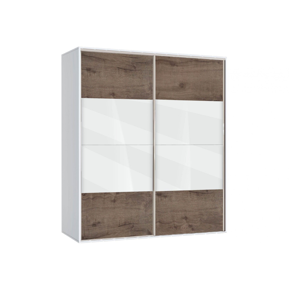 Ντουλάπα Συρόμενη, AVA 5 Λευκό/Καρυδί, 200x210x59, Genomax Genom1219921862 Ντουλάπα Συρόμενη, AVA 5 Λευκό/Καρυδί, 200x210x59, Genomax Genom1219921862