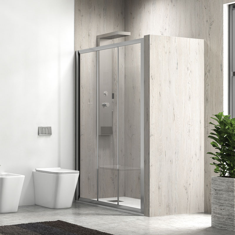 KARAG  PENTA Καμπίνα από τοίχο σε τοίχο με διάφανο κρύσταλλο PENTA 300 Χρωμέ KARAG 100x190cm KARAG-5206836512044