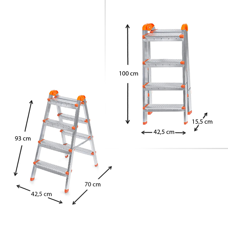 Σκάλα Double Step Perilla μεταλλική 4+4 σκαλοπάτια 93εκ. Σκάλα Double Step Perilla μεταλλική 4+4 σκαλοπάτια 93εκ.