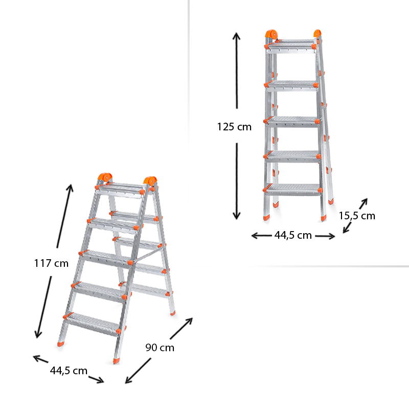 Σκάλα Double Step Perilla μεταλλική 5+5 σκαλοπάτια 117εκ. Σκάλα Double Step Perilla μεταλλική 5+5 σκαλοπάτια 117εκ.