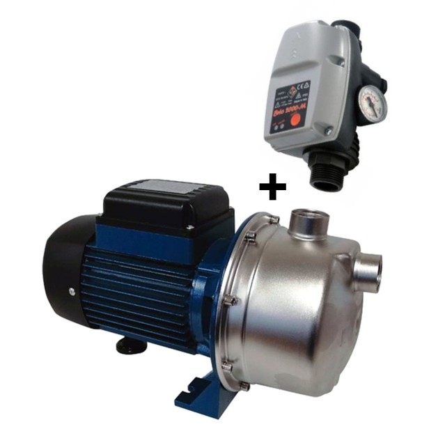 Πιεστικό Συγκρότημα Με Αυτόματο Control BRIO 2000M & Ανοξείδωτη Αντλία JET 1,2HP Αυτόματη INOX KIDO-
618/283
