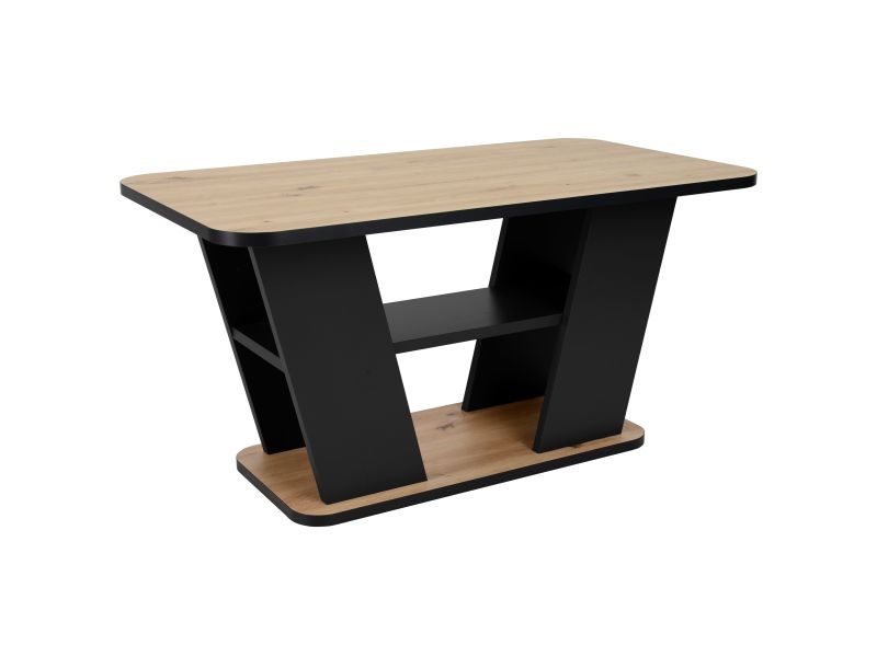 ŁAWA PLATON DĄB ARTISAN / CZARNY 90X50 DIOMMI-80-3719