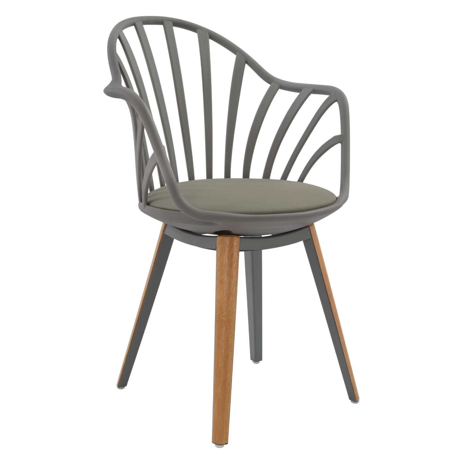 ΠΟΛΥΘΡΟΝΑ ΤΡΑΠΕΖΑΡΙΑΣ HM8049.10 ANAIS ΓΚΡΙ ΜΕ ΞΥΛΙΝΑ ΠΟΔΙΑ 60x53x86Υ εκ.