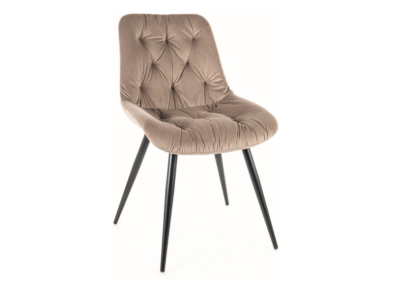 KRZESŁO PRAGA VELVET CZARNY STELAŻ/CIEMNY BEŻ BLUVEL 40 DIOMMI-80-3022 KRZESŁO PRAGA VELVET CZARNY STELAŻ/CIEMNY BEŻ BLUVEL 40 DIOMMI-80-3022