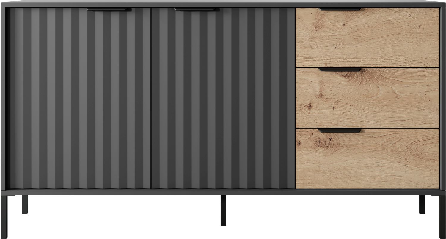 Lh-homefurniture Μπουφές Rave με συρτάρια ανθρακί+φυσικό Αρτιζάν 153x82x40cm L_RV_21_2d3s_c Lh-homefurniture Μπουφές Rave με συρτάρια ανθρακί+φυσικό Αρτιζάν 153x82x40cm L_RV_21_2d3s_c