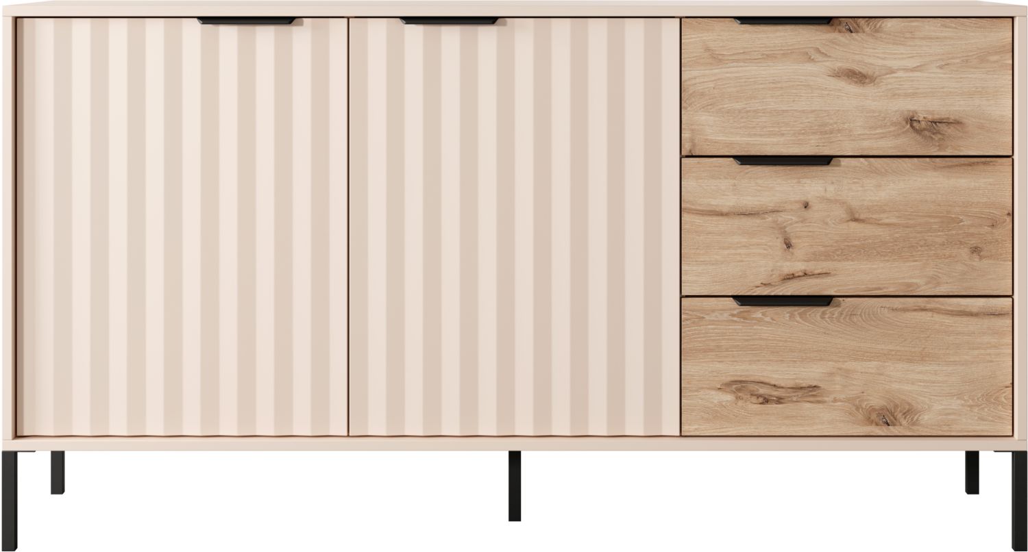 Lh-homefurniture Μπουφές Rave με συρτάρια Μπεζ+φυσικό Viking 153x82x40cm L_RV_21_2d3s_b Lh-homefurniture Μπουφές Rave με συρτάρια Μπεζ+φυσικό Viking 153x82x40cm L_RV_21_2d3s_b