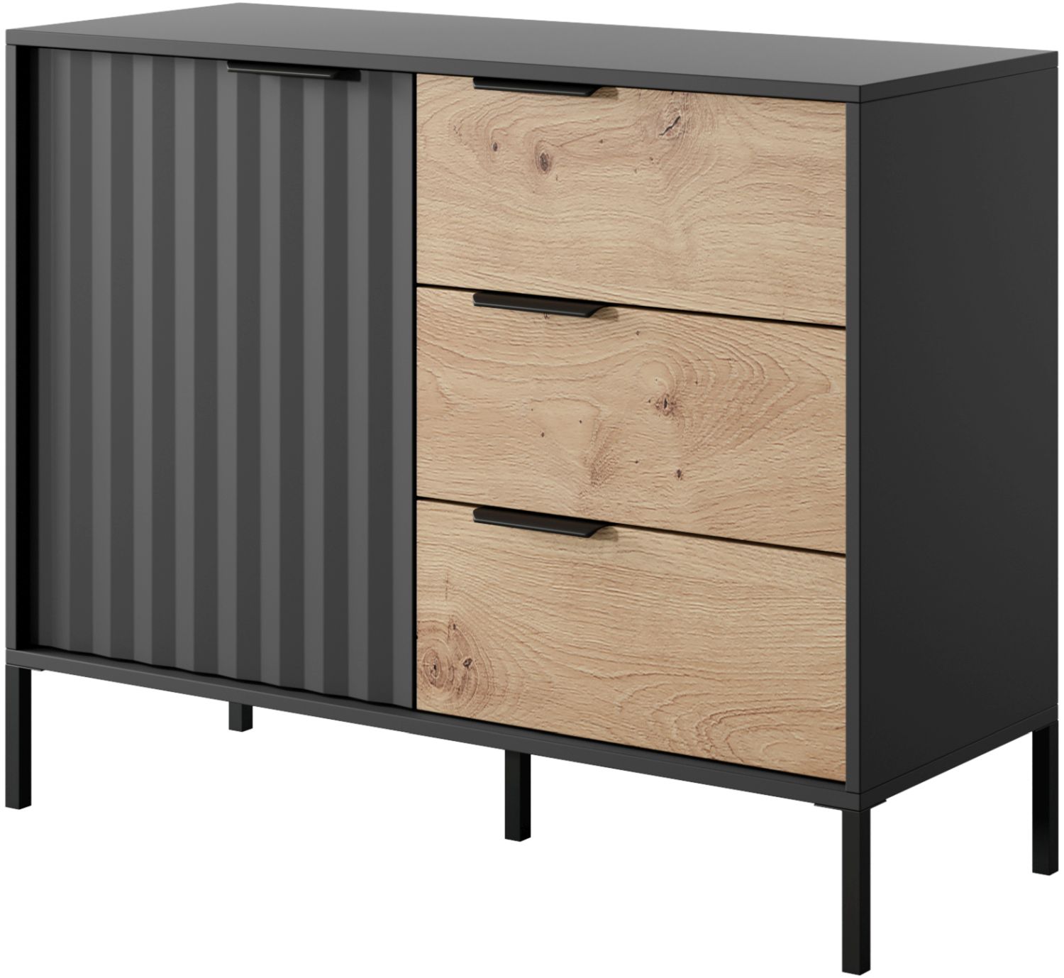 Lh-homefurniture Μπουφές Rave ανθρακί+φυσικό Αρτιζάν 104x82x40cm L_RV_21s_c Lh-homefurniture Μπουφές Rave ανθρακί+φυσικό Αρτιζάν 104x82x40cm L_RV_21s_c