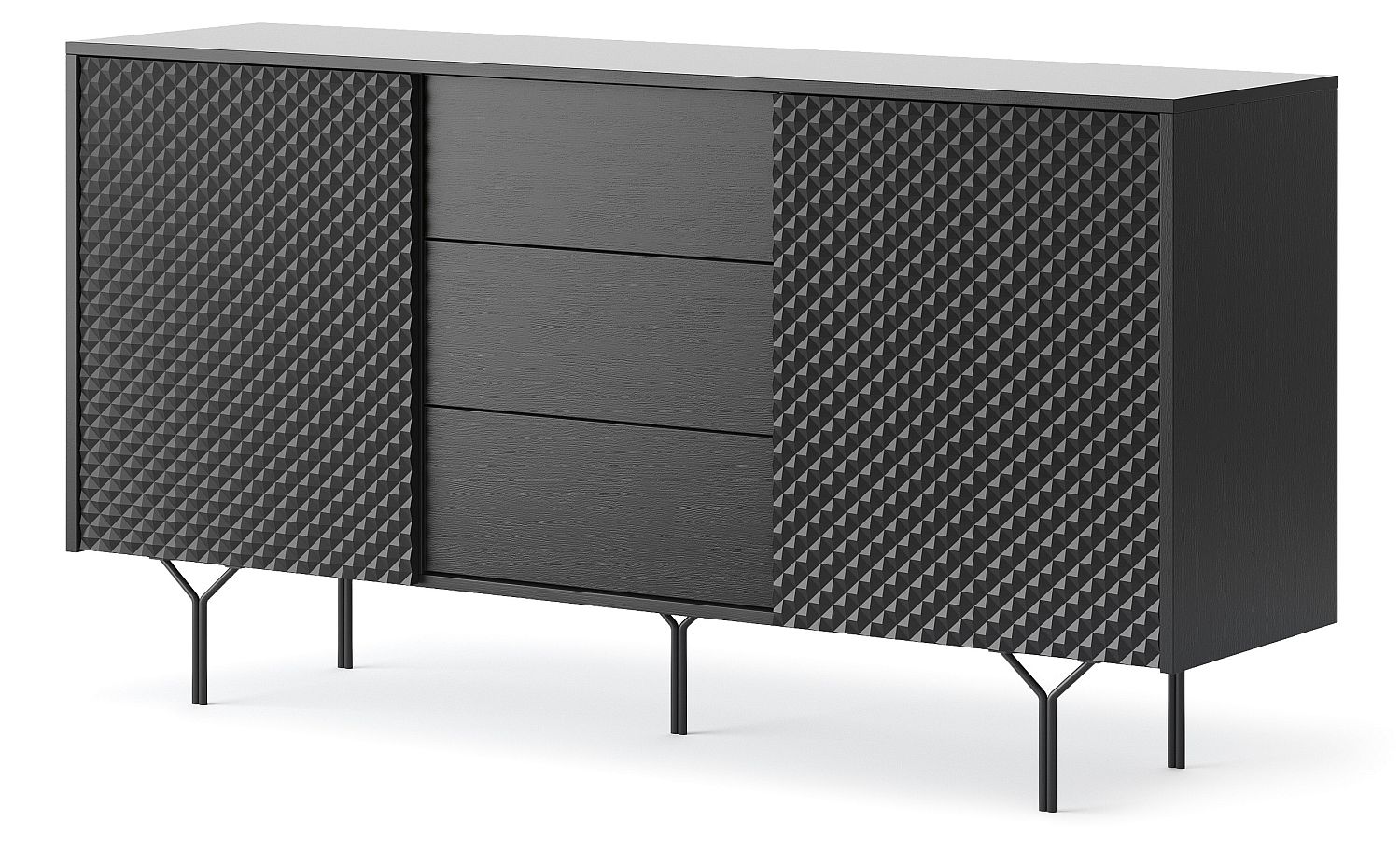 Lh-homefurniture Μπουφές με συρτάρια Raven ΙΙ Ανθρακί 144x38x83cm P_RVN_21_2d Lh-homefurniture Μπουφές με συρτάρια Raven ΙΙ Ανθρακί 144x38x83cm P_RVN_21_2d