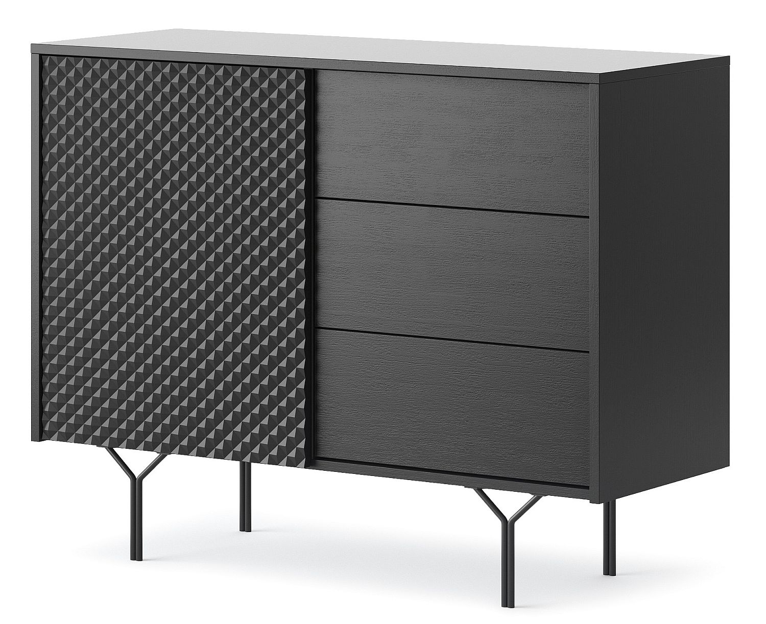 Lh-homefurniture Μπουφές με συρτάρια Raven Ανθρακί 97x38x83cm P_RVN_21s Lh-homefurniture Μπουφές με συρτάρια Raven Ανθρακί 97x38x83cm P_RVN_21s