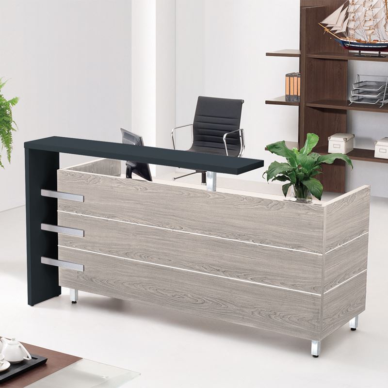 WOODWELL ΕΟ831Reception PROGRESS Απόχρωση Elm – Sky Grey 180x75x110cm ΕΟ831