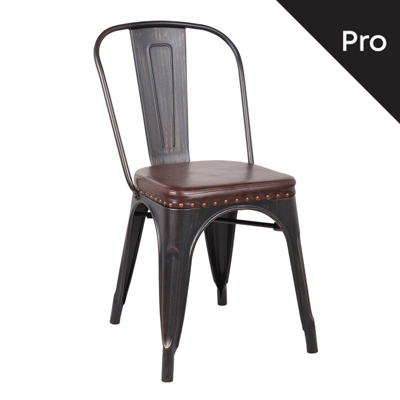 WOODWELL Ε5191P,10RELIX Καρέκλα-Pro, Στοιβαζόμενη, Μέταλλο Βαφή Antique Black, Pu Σκούρο Καφέ 45x51x82cm Ε5191P,10 WOODWELL Ε5191P,10RELIX Καρέκλα-Pro, Στοιβαζόμενη, Μέταλλο Βαφή Antique Black, Pu Σκούρο Καφέ 45x51x82cm Ε5191P,10