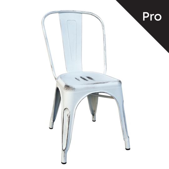 WOODWELL Ε5191,12RELIX Καρέκλα-Pro, Στοιβαζόμενη, Μέταλλο Βαφή Antique White 45x51x85cm Ε5191,12