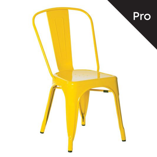 WOODWELL Ε5191,9RELIX Καρέκλα-Pro, Στοιβαζόμενη, Μέταλλο Βαφή Κίτρινο 45x51x85cm Ε5191,9
