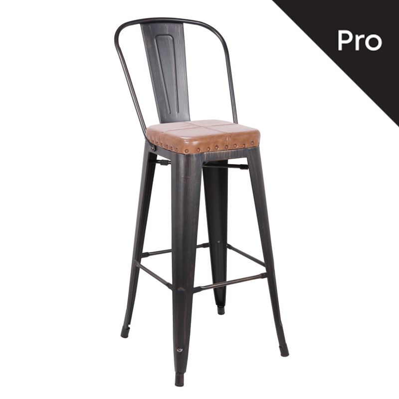 WOODWELL Ε5209P,104RELIX Σκαμπό Bar-Pro με Πλάτη, Μέταλλο Βαφή Antique Black, Pu Camel 43x48x78/114cm Ε5209P,104 WOODWELL Ε5209P,104RELIX Σκαμπό Bar-Pro με Πλάτη, Μέταλλο Βαφή Antique Black, Pu Camel 43x48x78/114cm Ε5209P,104