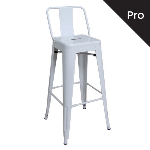 WOODWELL Ε5199RELIX Σκαμπό Bar-Pro με Πλάτη, Μέταλλο Βαφή  Άσπρο 43x43x76/100cm Ε5199